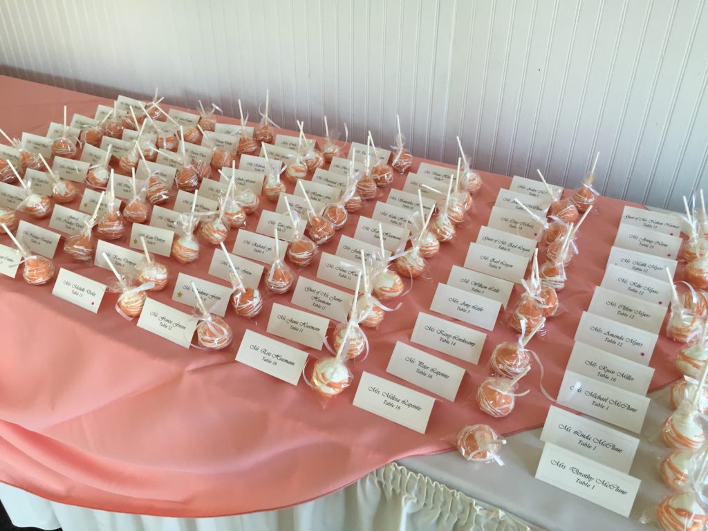 table name cards pink theme wellwood wedding